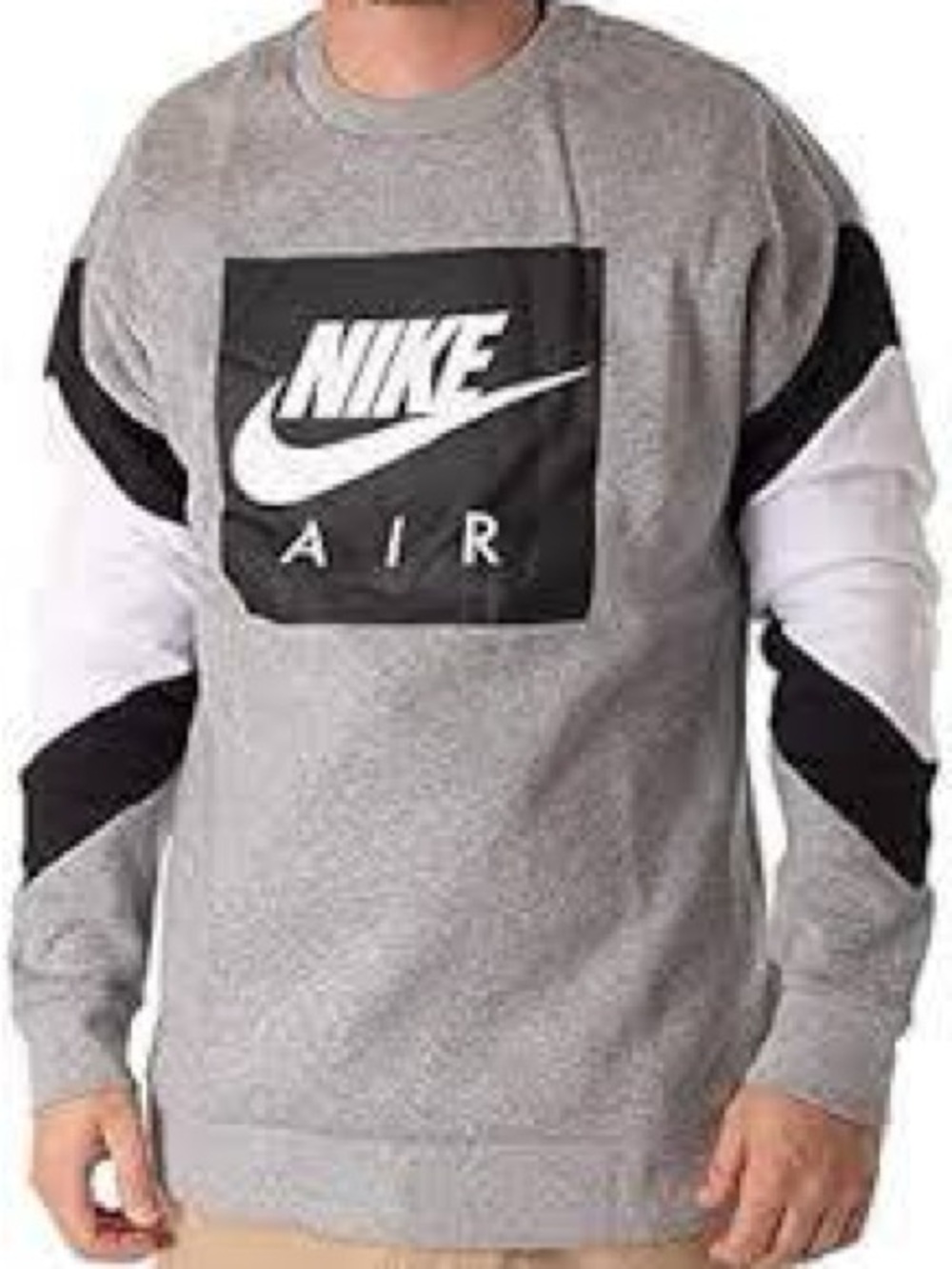 Nike Gray, Black & White Colorblock Air Pullover Sweatshirt Size XXL VGUC